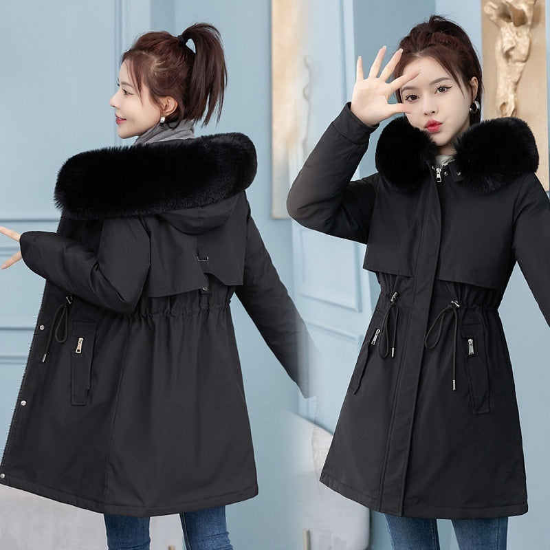 Women's Mid-length Slim Fashion Cotton-padded Jacket