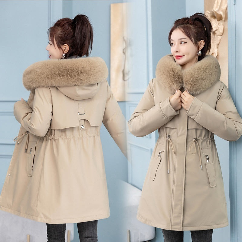 Women's Mid-length Slim Fashion Cotton-padded Jacket