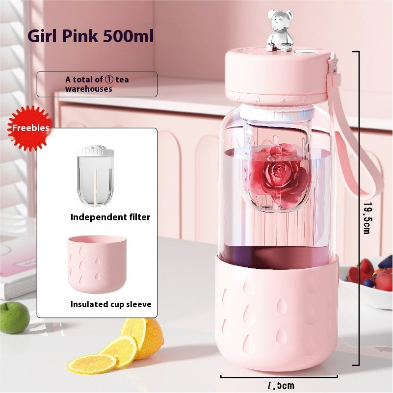 Tea Water Separation Magnetic Glass Water Cup Sealed Without Leakage Glass Tea Water Cup Infuser Tumbler Drinkware Water Bottle With Tea Filter